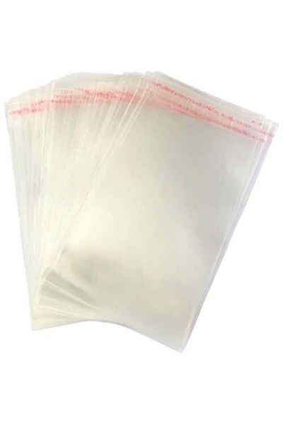 ardeppo 12x25 5 Cm Gelatin Bag with Transparent Tape - Adhesive Bag - 100 Pieces