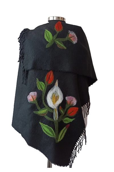 AYNALI BOHÇA Women's Wool Felt Shawl Demirören Shawl