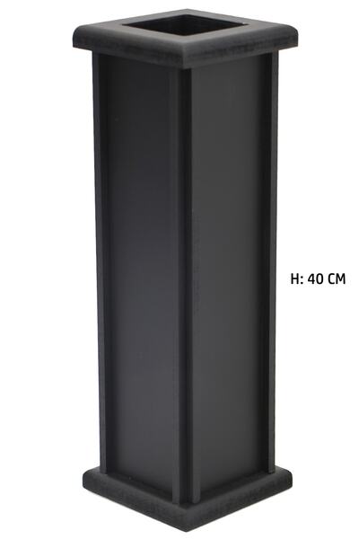 Yapay Çiçek Deposu Vază din lemn negru de 40 cm Model Trend