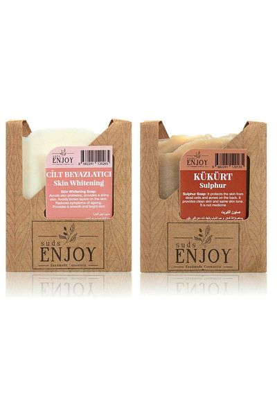 Enjoy Natural Skin Whitening - Sulfur Handmade Face, Hair and Body Soap (Pack of two)