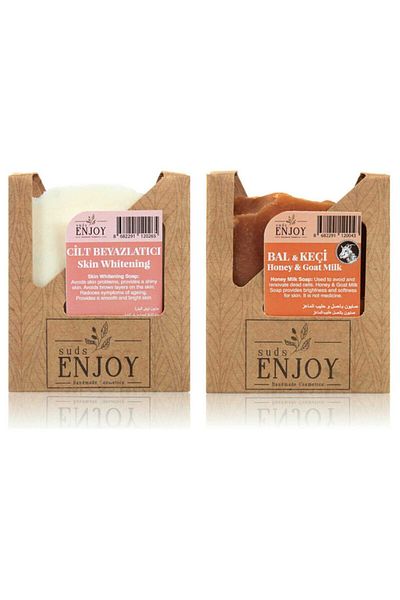 Enjoy Natural Skin Whitening - Honey Goat Milk Handmade Face, Hair and Body Soap (Pack of two)