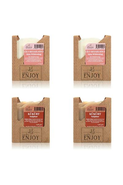 Enjoy Natural Skin Whitening X2 Sulfur X2 Hand Face Hair And Body Soap 4 Pack