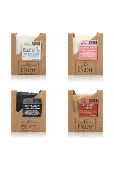 Enjoy Natural Soap Donkey Milk Skin Whitening Activated Carbon Sulfur Hand Face Hair And Body Soap