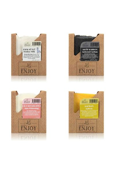 Enjoy Natural Soap Donkey Milk Skin Whitening Activated Carbon Saffron Hand Face Hair And Body Soap