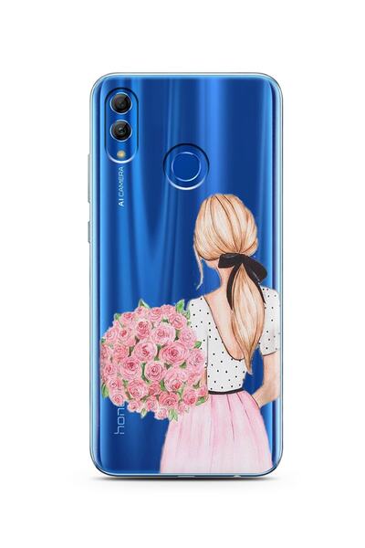 Spoyi Super Transparent Silicone Phone Case with Flower Girl Design Huawei Ho...