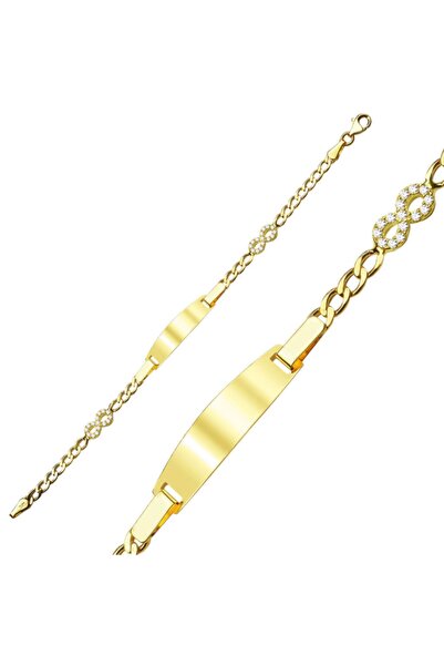 Lilarote Pırlanta Isim Yazılabilir Sonsuzluklu Bebek Künyesi