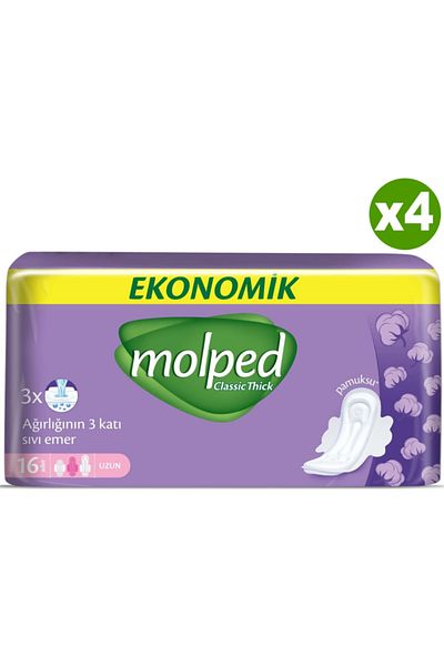 Molped Thick Sanitary Pad Long 16x4 Pack