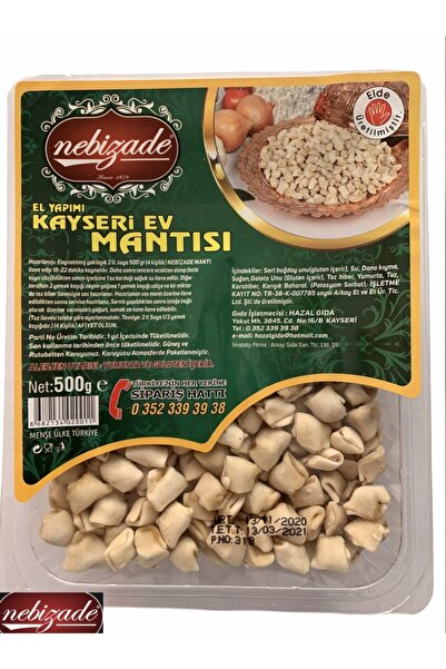 nebizade Meşhur Kayseri El Yapımı Etli Mantı 1/2 kg