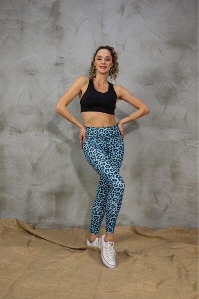 Grenj Fashion Γυναικεία αθλητικά κολάν ψηφιακής εκτύπωσης με μοτίβο λεοπάρ