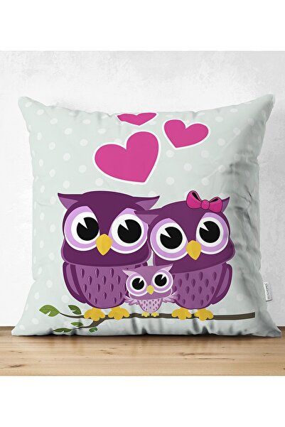 Realhomes البومة منقوشة الرقمية المطبوعة الزخرفية مزدوجة الوجهين من جلد الغزال وسادة رمي غطاء وسادة