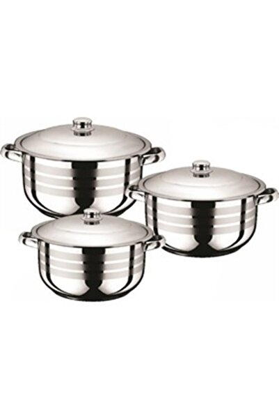 Yiğit Famipa Çelik Derin Çorba Yemek Tencere Seti 22,24,26 Cm
