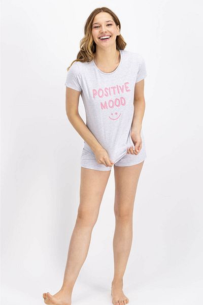 ROLY POLY Women's Gray Melange Shorts Set