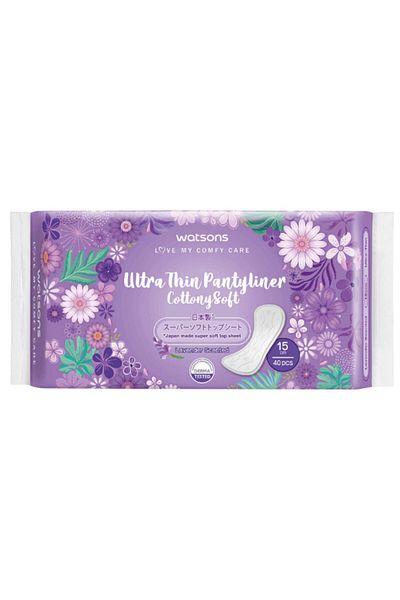 Watsons Cottony Soft Daily Pad Ultra Thin Lavender Scented 40 Pieces