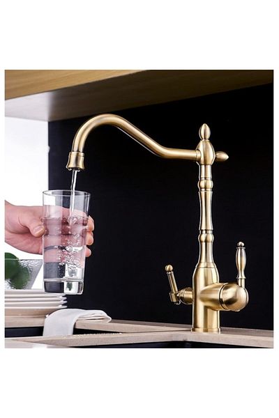 OEM Kitchen Sink Faucet with Dual Flow Water Purification Outlet New Bright Antique