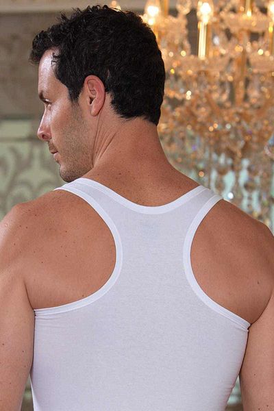 Şahinler Ανδρικό τριγωνικό εσώρουχο White Lycra