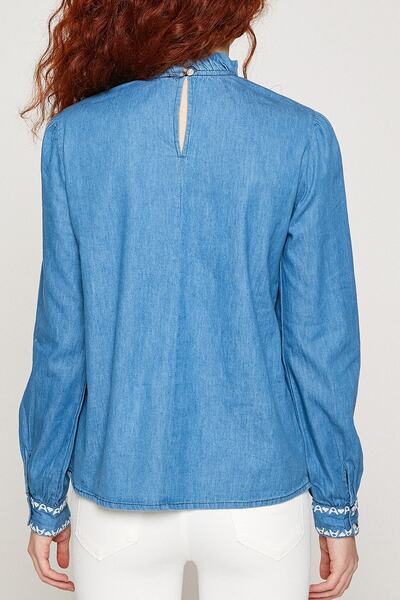 Koton Bluză de damă albastră cu model 8YAL66645UW