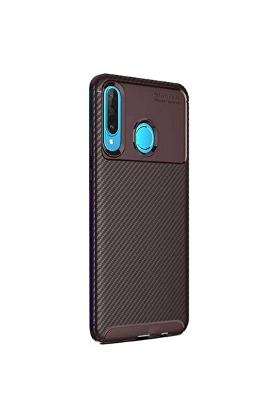 Smart Tech Huawei P30 Lite Karbon Desenli Negro Silikon Kılıf Kahverengi