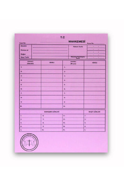 Skops Mahkeme Adliye Dava Icra Dosyası 1.kalite 100 Adet