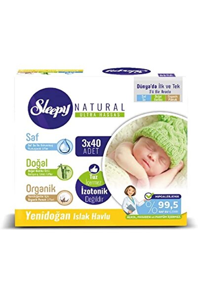 Sleepy Newborn Wet Cotton Bamboo Towel - 3x40 120 Pieces