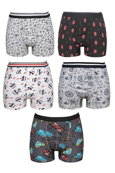 Momslab Boy's Colorful Cotton Luxury Boxer Σετ 5 τεμαχίων