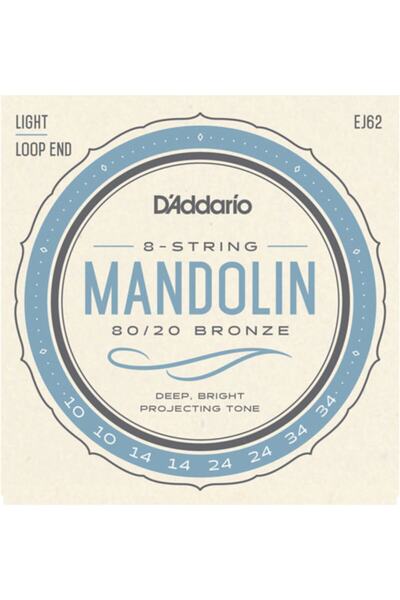 Daddario Ej62 80/20 бронзови струни за мандолина Light Takım Tel Mandolin Tel...