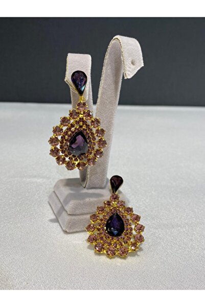 NİŞANTAŞI AKSESUAR Abiye Küpe*taşlı Damla Model*