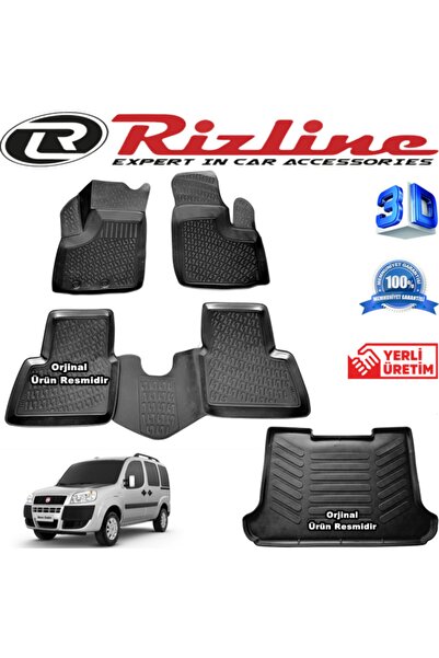 Rizline Fiat Doblo 1 3d Paspas + 3d Bagaj Havuzu 2001-2009 Arası Siyah Set