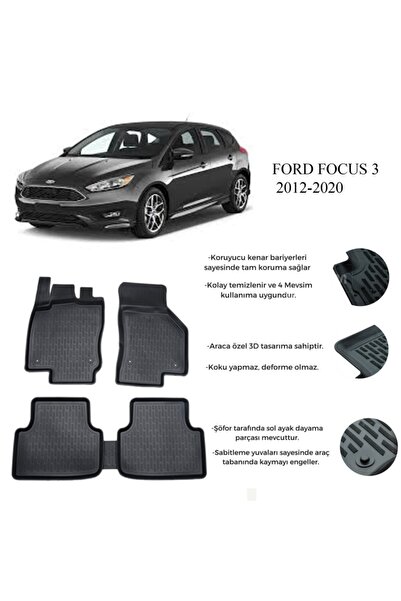 PERFLEX 3d Paspas Ford Focus 3 2012+siyah