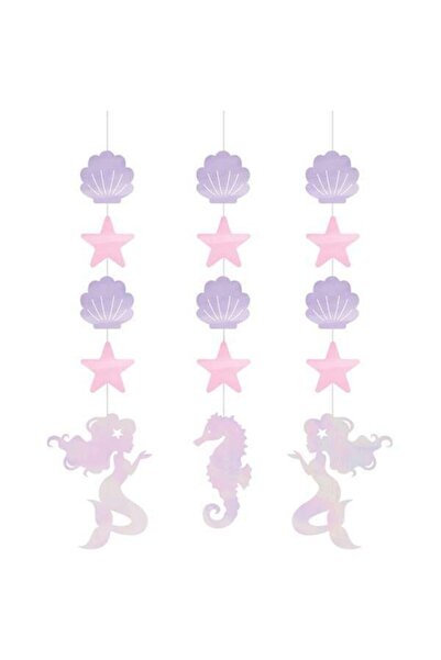 Parti Dünyası Parlayan Deniz Kızı 3 Lü Asma Süs 57 Cm