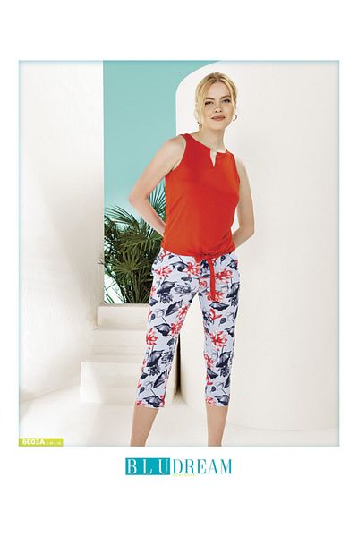 Bludream Set pijama Capri albastru - Femei 6003