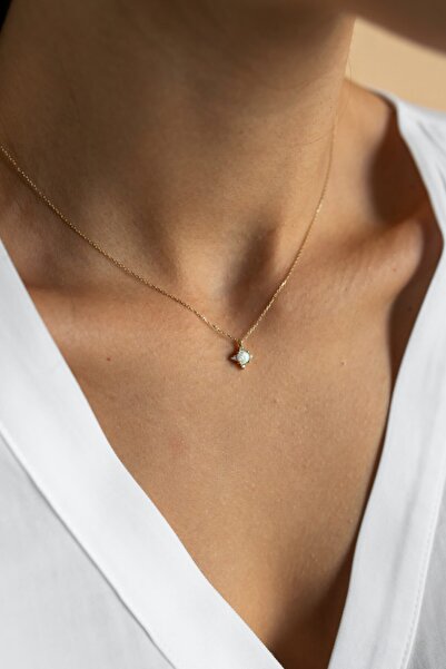 ADOR Altın Mini Opal Kolye