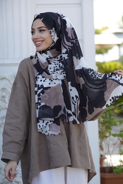Differenza Painting Pattern Shawl Mink