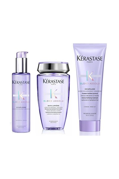 Kerastase Blond Absolu Bain Lumiere Şampuan 250ml Cicaplasme Serum 150ml Cicaflash Yoğun Bakım 250ml