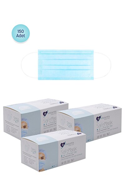 Melantis Medikal Tek Kullanımlık 3 Katlı Telli-meltblownlu Cerrahi Maske 50 A...