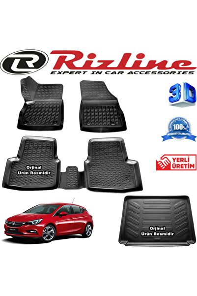 Rizline Opel Astra K 3d Paspas + 3d Bagaj Havuzu Hb 2015-2020 Arası Siyah Set