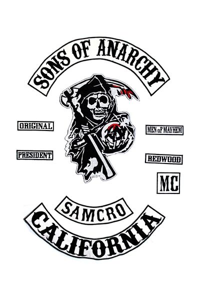 ZID Set de broderie Sons Of Anarchy Patch Arma Motocicletă California