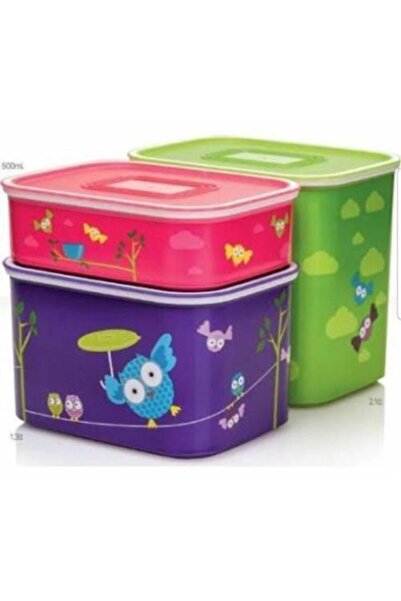 Tupperware Owl Patterned Water Set 3 Pieces