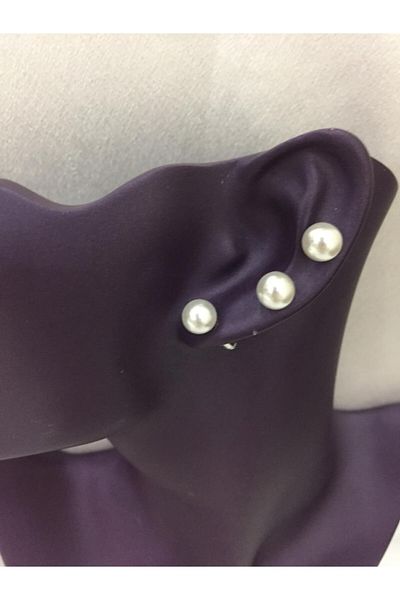 sema aksesuar Set of 3 Pearl Earrings