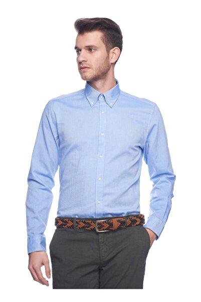 ALTINYILDIZ CLASSICS Erkek Mavi Tailored Slim Fit Gömlek 4R2016200123
