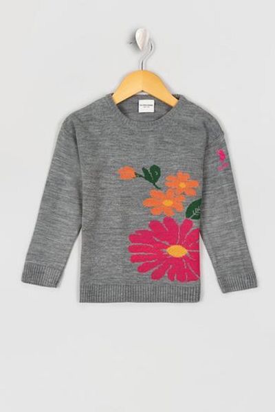 U.S. Polo Assn. Baby Girl Gray Knitwear Sweater