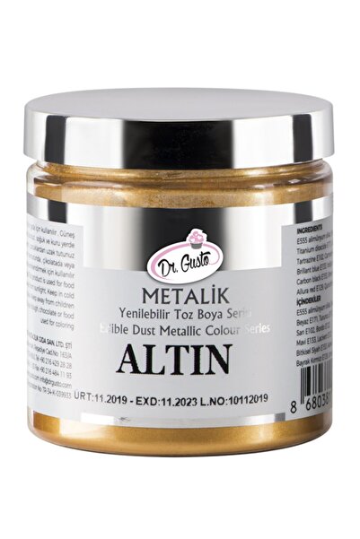 lisapastacılık Dr.gusto Yenilebilir Metalik Toz Boya 50gr - Altın