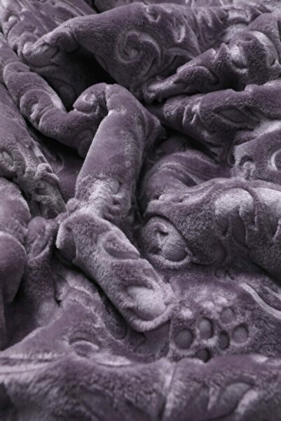 Dinarsu Romance Floral Embossed Double Blanket - Ash Purple