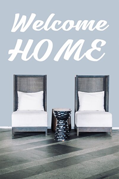 TRC TRAFİK ملصق حائط ديكور منزلي مرحباً بك في المنزل 58 سم أبيض