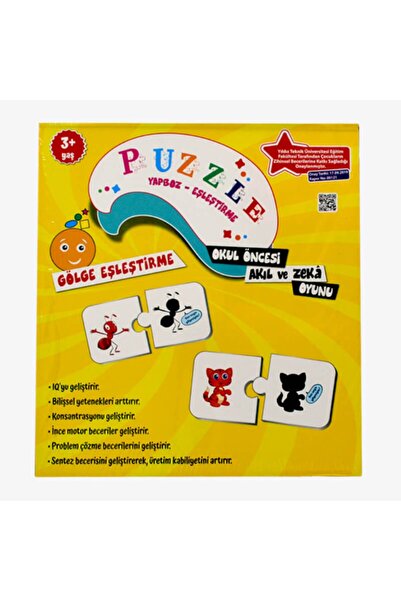 Beceri Dünyası Beceri Puzzle Gölge Eşleştirme 3 Yaş+
