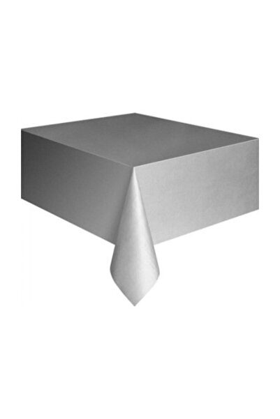 TATLI GÜNLER Balonpark Gümüş Gri Kullan At Plastik Masa Örtüsü 120x180 cm Naylon