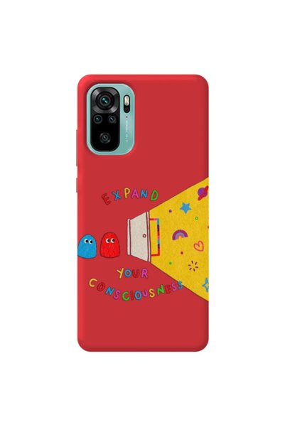 WANNA PROTECT حافظة هاتف من السيليكون لهاتف Xiaomi Redmi Note 10 باللون الأحم...