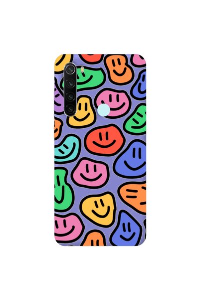 WANNA PROTECT Xiaomi Redmi Note 8 Lilac Color Smile Pattern Velvet Patterned ...