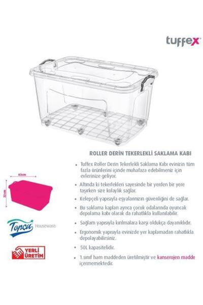 Tuffex 50 Lt Roller Tekerlekli Saklama Kabı