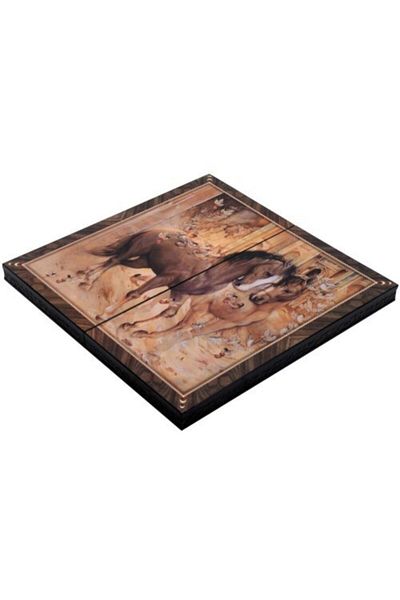 Ks Games Backgammon with Wooden Horse Picture