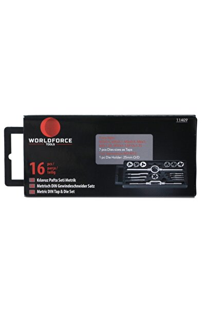Worldforce 16 Parça Pafta Kılavuz Seti S2 Çelik Profesyonel